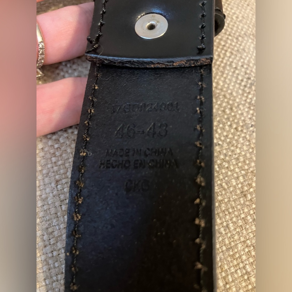 Men’s Dickies black leather belt with silver buckle - Picture 3 of 7
